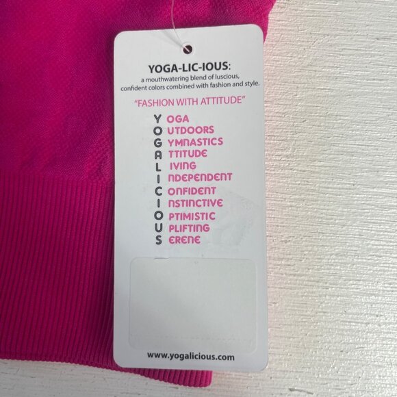 YogaLicious Seamless Rib Highline Cropped Tank Girls Large Pink 12 New - Picture 7 of 8